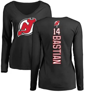 Black Women's Nathan Bastian New Jersey Devils Backer Long Sleeve T-Shirt -