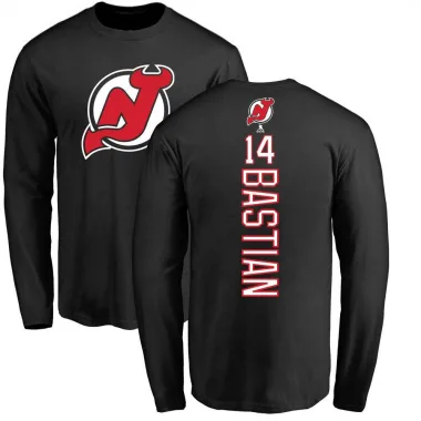 Black Youth Nathan Bastian New Jersey Devils Backer Long Sleeve T-Shirt -