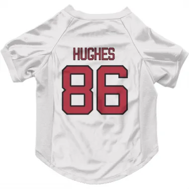 White New Jersey Devils Jack Hughes   Dog & Cat Pet Jersey